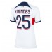 Günstige Paris Saint-Germain Nuno Mendes #25 Auswärts Fussballtrikot Damen 2023-24 Kurzarm